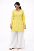 Olive Green Chanderi Short Kurta