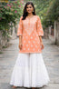 Orange Soft Cotton Short Kurti