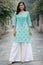 Turquoise Blue Georgette Short Kurta