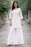 White Chanderi Short Kurti