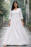 White Color Angarkha Style Dress