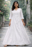 White Color Angarkha Style Dress