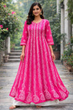 Hot Pink Color Anarkali